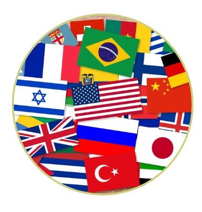 globe with flags image