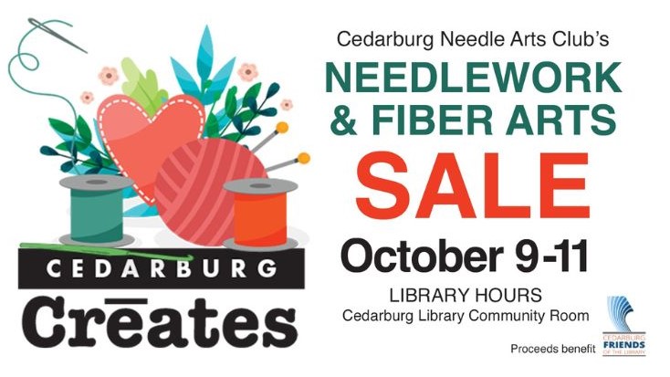 Cedarburg Creates Needlework & Fiber Arts Sale Oct 9-11 during library hours